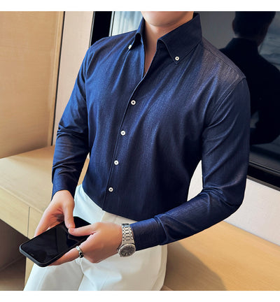 Camisa Denim de Manga Larga para Hombre - Image 27