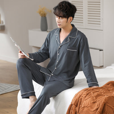 Pijama Cardigan Modal para Hombre - Manga Larga Primavera Otoño - Image 5