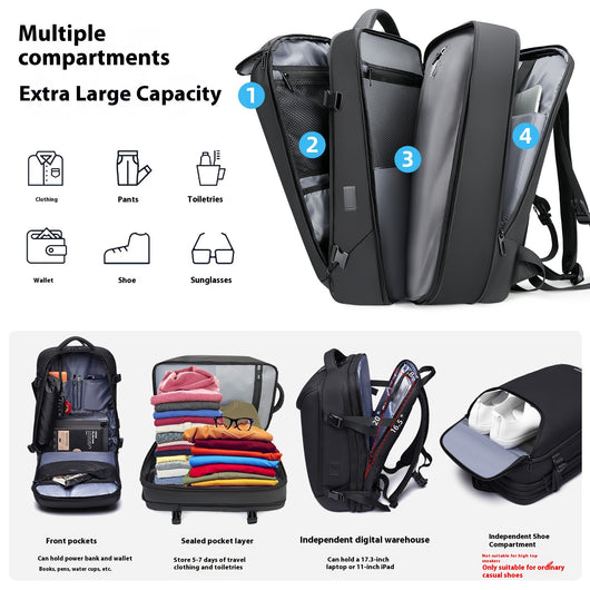 Mochila Multifuncional con Compresión al Vacío para Hombre - Image 3