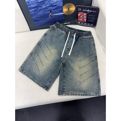 Shorts Denim Lavado con Efecto Arrugado para Hombre - Image 7