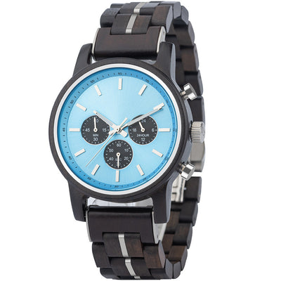 Reloj Deportivo de Madera para Hombre con Respaldo de Acero Inoxidable - Image 4