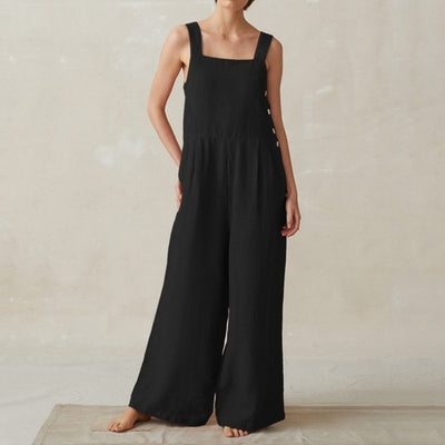 Mono Ancho de Algodón y Lino para Mujer con Bolsillos - Image 11
