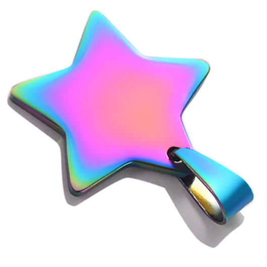 Dije Estrella de Cinco Puntas en Acero Titanio - Collar Colgante Minimalista - Image 8