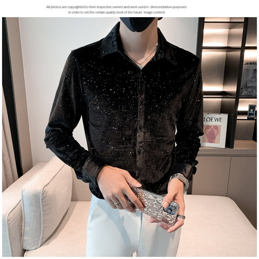 Camisa de Negocios Casual para Hombre con Detalles Brillantes - Image 20