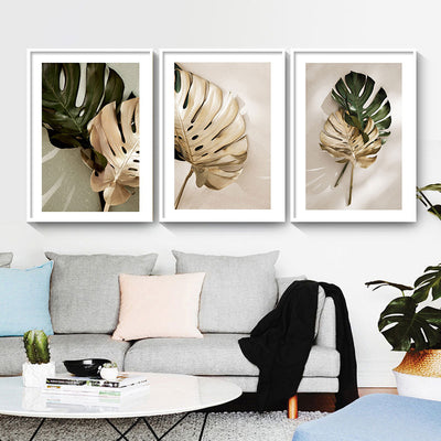 Póster Decorativo Hojas Verdes y Doradas para Sala de Estar - Image 6
