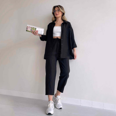 Conjunto Deportivo Mujer: Blusa Suelta Cropped + Pantalón Harem - Image 12