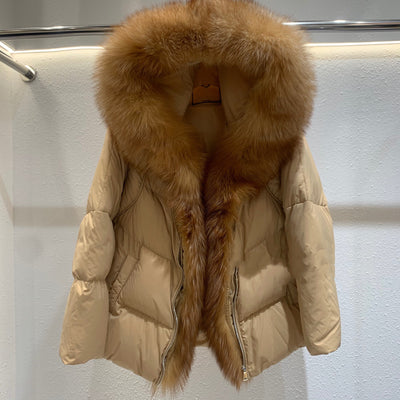 Chaqueta de Plumón con Cuello de Piel de Zorro para Mujer - Image 4