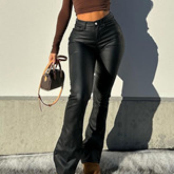Pantalones de Cuero para Mujer Madura - Elegancia Versátil para Otoño e Invierno
