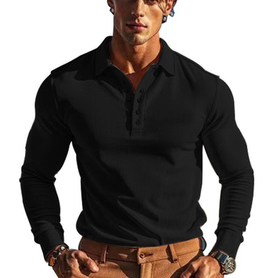 Polo Casual de Manga Larga Slim Fit con Textura Waffle - Image 6