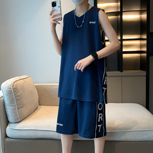 Conjunto Deportivo Casual - Camiseta sin Mangas y Pantalón Corto para Baloncesto