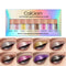 Set de 8 Sombras Líquidas Perladas Multicolor con Brillo para Ojos