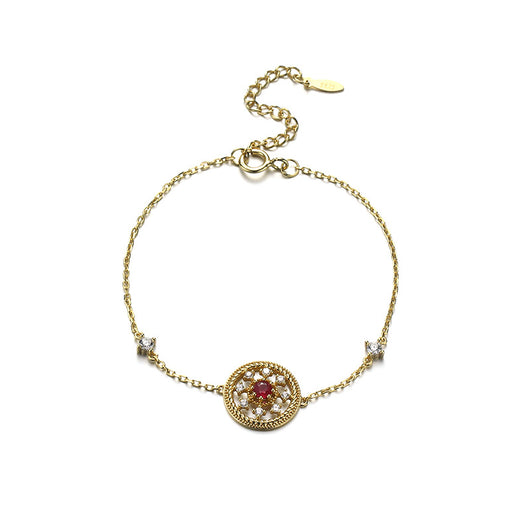 Pulsera de Rubí Natural con Discos Vintage - Image 5