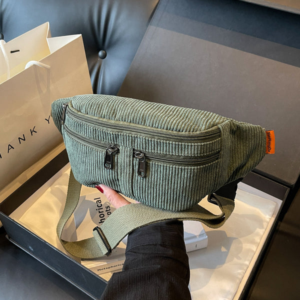 Bolsa Mensajera Deportiva de Lona Pana en Colores Sólidos