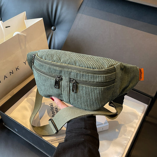 Bolsa Mensajera Deportiva de Lona Pana en Colores Sólidos