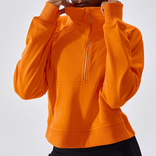 Sudadera Deportiva para Mujer con Cierre de Medio Zip y Mangas Largas