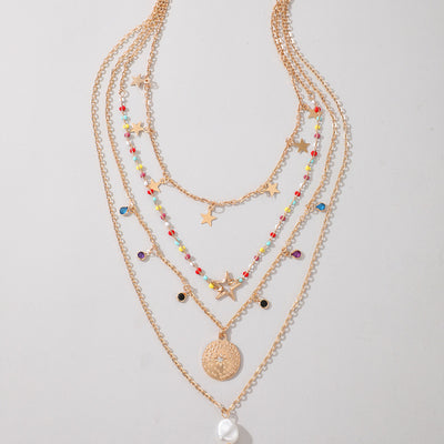 Collar Colgante Estrella de Perlas de Arroz Multicolor - Image 5