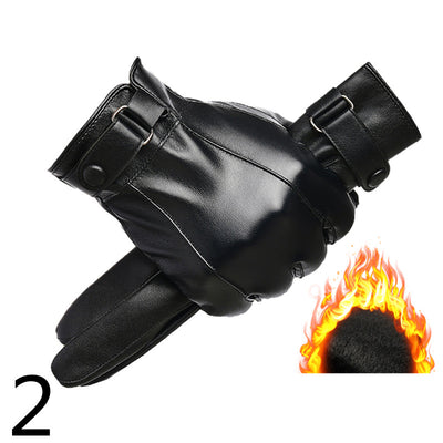 Guantes de Cuero para Moto Invierno Plus Forro Terciopelo Impermeables - Image 47