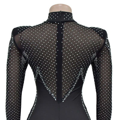 Jumpsuit Elegante de Malla con Strass y Mangas Largas - Image 14