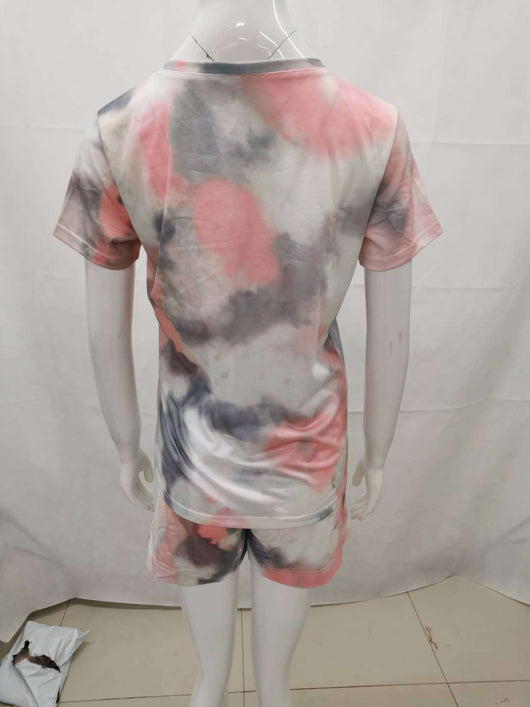 Pijama Tie Dye Estilo Europeo Manga Corta para Casa - Image 27