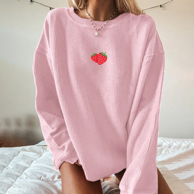 Suéter de Cuello Redondo con Rayas Estampadas para Mujer - Image 2