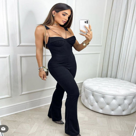Jumpsuit Bandage Escote Espalda Descubierta Estilo Street - Image 3