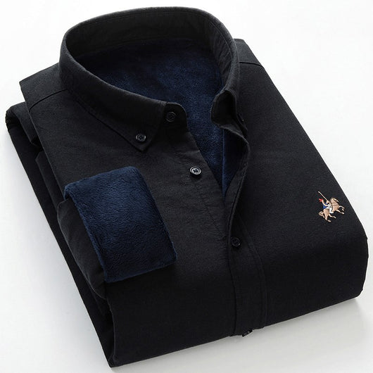 Camisa Térmica Hombre Oxford Gruesa con Forro de Lana - Image 7