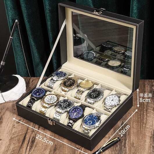Caja Organizadora de Relojes Retro con Acabado Cuero PU y Diseño Madera - Image 15