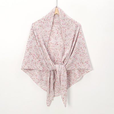 Pañuelo Cuadrado de Gasa Estampado Perla con Pliegues - Image 22