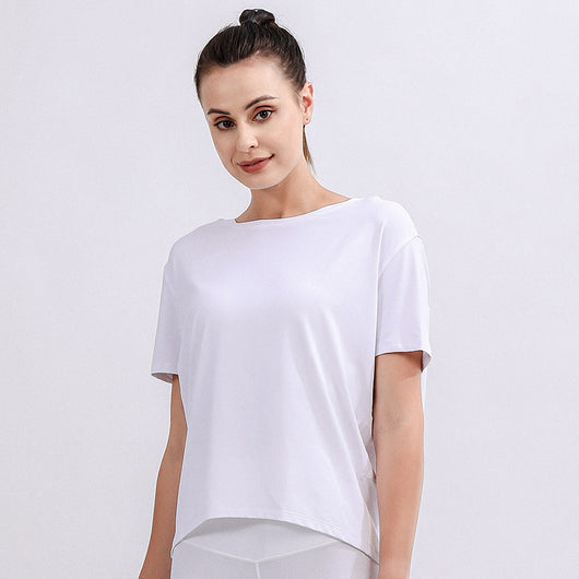 Blusa Deportiva Suelta Manga Corta Talla Grande para Yoga y Entrenamiento - Image 5