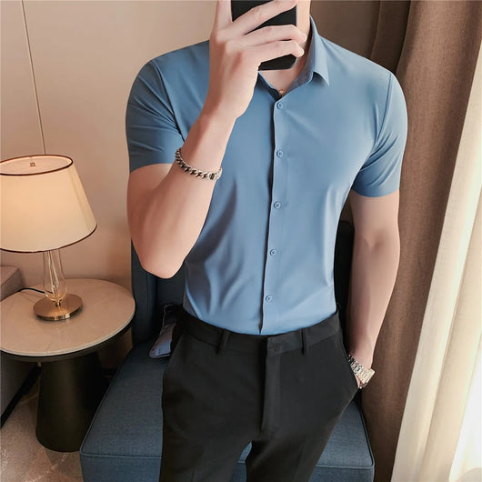Camisa Deportiva Elástica de Manga Corta para Hombre - Image 16