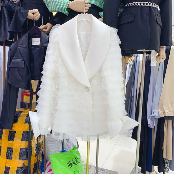 Chaqueta Hada de Tul y Plumas Colores Lisos para Mujer