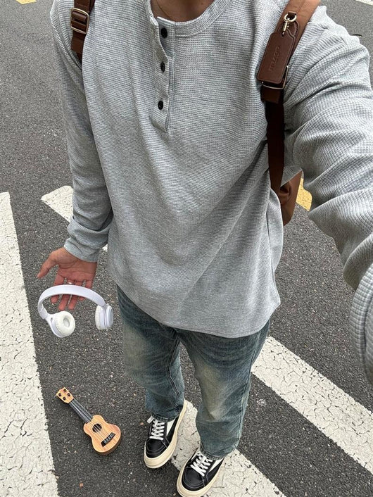 Camisa Clásica Americana Henry de Manga Larga para Hombre - Image 10