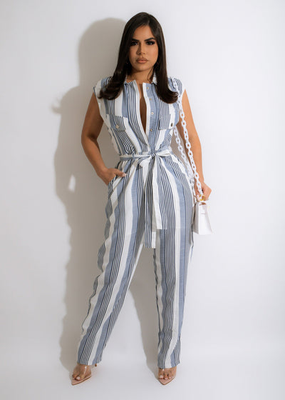 Jumpsuit para Mujer con Estampado de Rayas y Bloques de Color - Image 14
