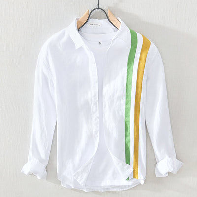 Camisa de Lino Casual para Hombre - Manga Larga Suelta Talla Grande - Image 5