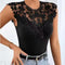 Blusa Sin Mangas con Encaje Elástica para Mujer