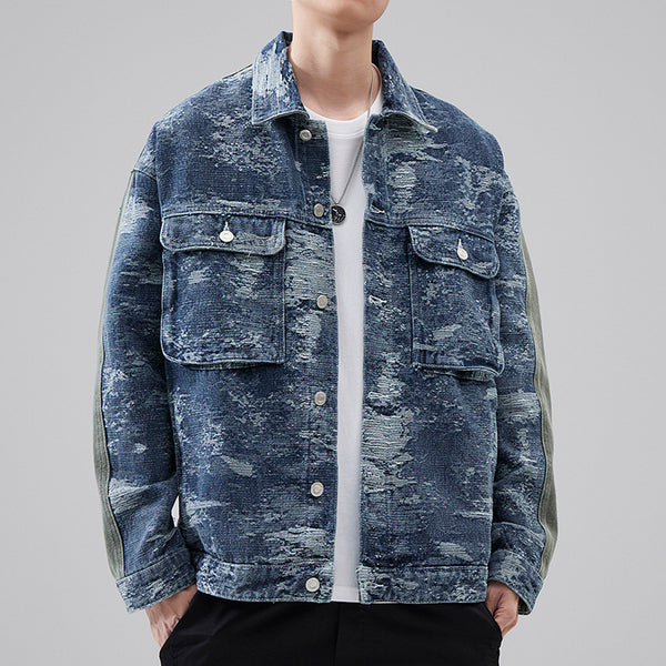 Chaqueta Camisa Denim Retro Americana Estilo Clásico
