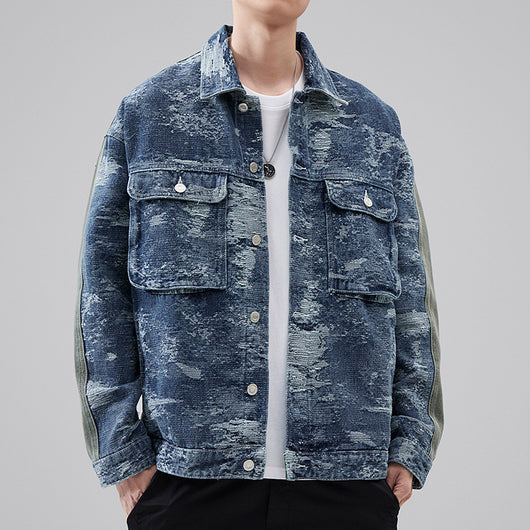Chaqueta Camisa Denim Retro Americana Estilo Clásico