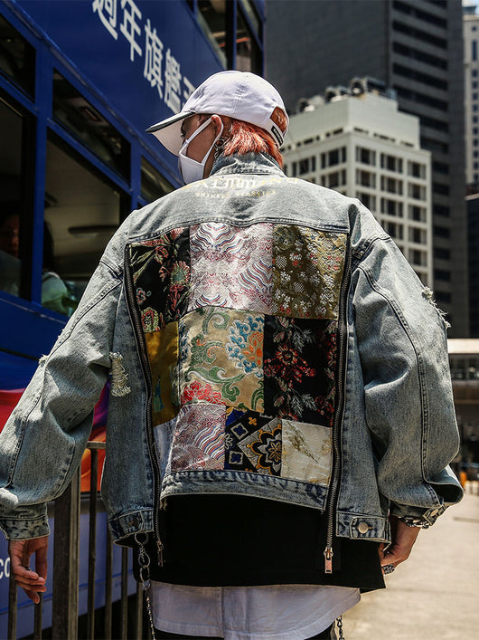 Chaqueta Denim Suelta para Parejas con Cierre de Cremallera - Image 4