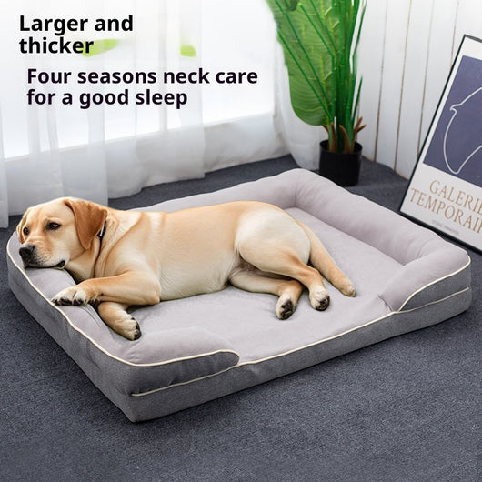 Cama Ortopédica para Mascotas de Cuatro Estaciones con Funda Removible y Lavable