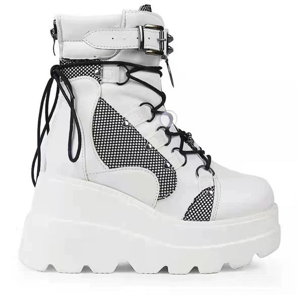 Botas Plataforma Cuña para Mujer Talla Grande Punta Redonda