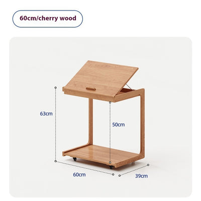 Mesa Auxiliar de Madera Maciza con Almacenamiento Removible - Image 10