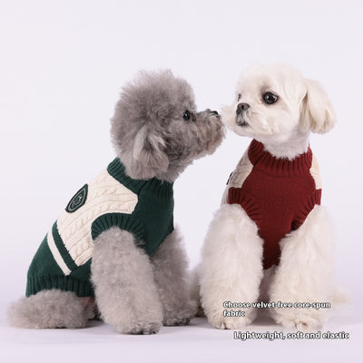 Suéter de Invierno Preppy para Perros Pequeños - Diseño sin Mangas con Combinación de Colores - Image 7