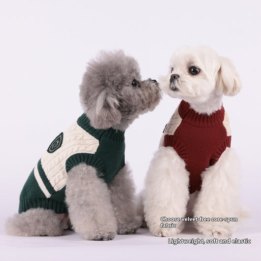 Suéter de Invierno Preppy para Perros Pequeños - Diseño sin Mangas con Combinación de Colores - Image 7