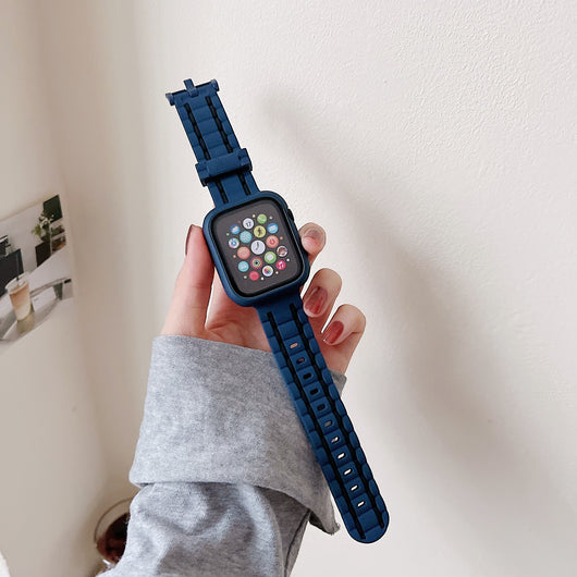 Set de Correas de Silicona para Apple Watch 7, SE y 8 con Funda Protectora - Image 17