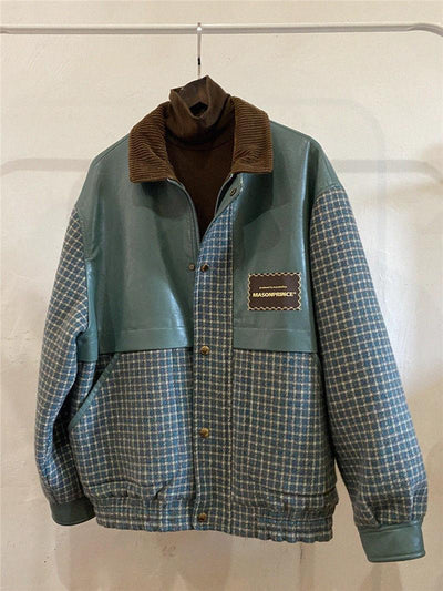 Chaqueta de Cuero y Lana Retro Versátil - Estilo Suave y Elegante - Image 7