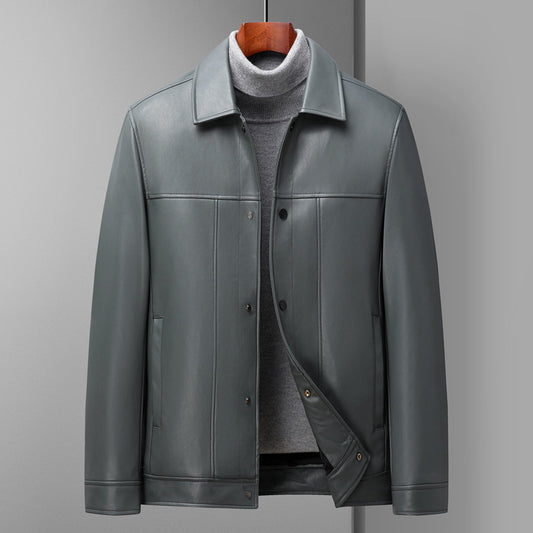 Chaqueta de Cuero Polo Hombre Mediana Edad - Diseño Multicolor Elegante - Image 2