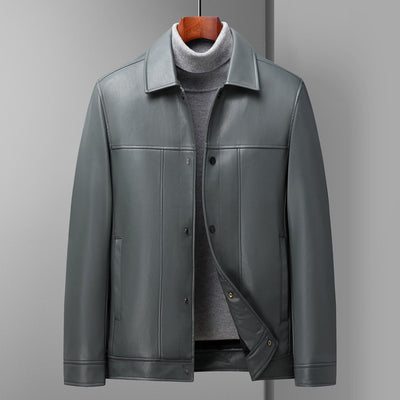 Chaqueta de Cuero Polo Hombre Mediana Edad - Diseño Multicolor Elegante - Image 2