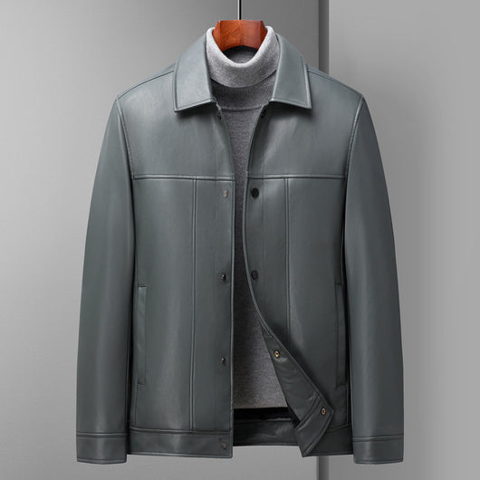 Chaqueta de Cuero Polo Hombre Mediana Edad - Diseño Multicolor Elegante - Image 2
