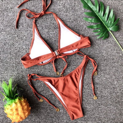 Bikini Enterizo con Moneda Dorada y Soporte Underwire - Image 16