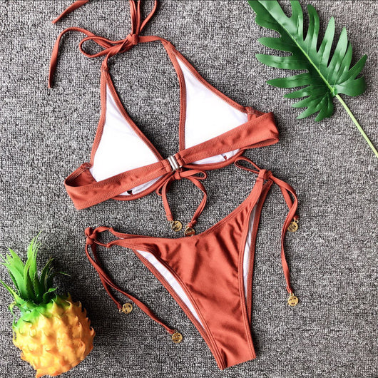 Bikini Enterizo con Moneda Dorada y Soporte Underwire - Image 16